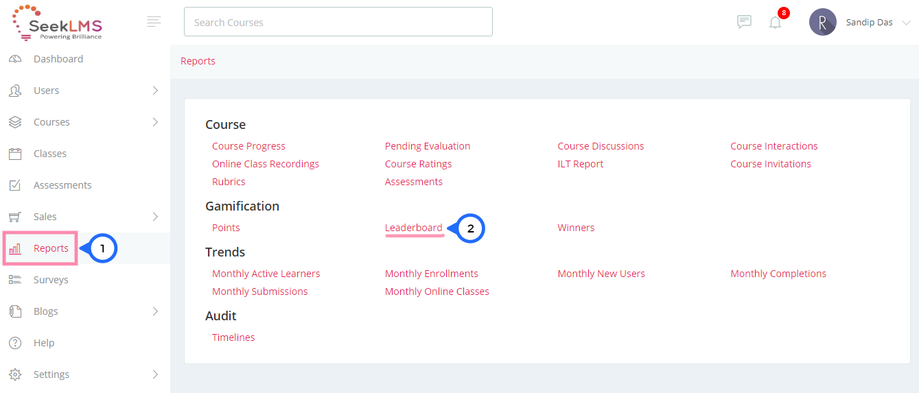 Gamification Leaderboard