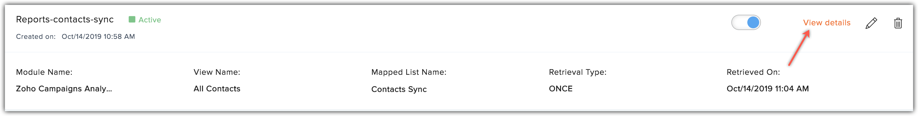 view sync details