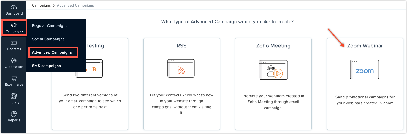 Create zoom campaign