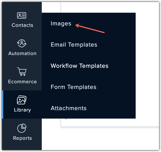images menu option