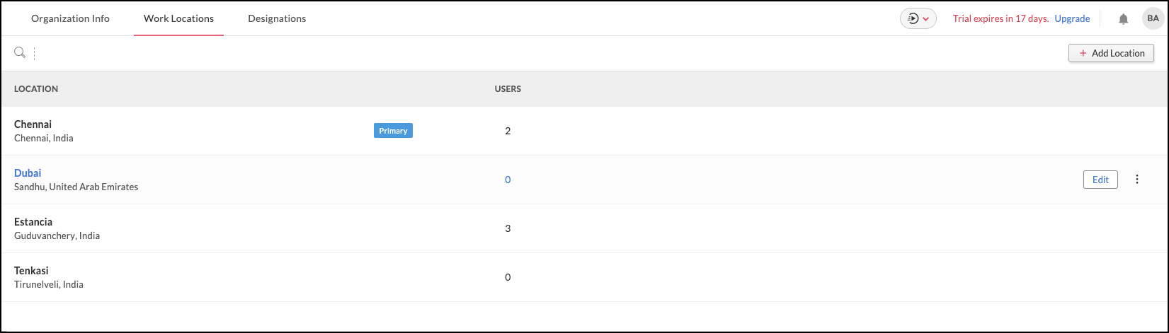 Updating location details in Zoho Directory
