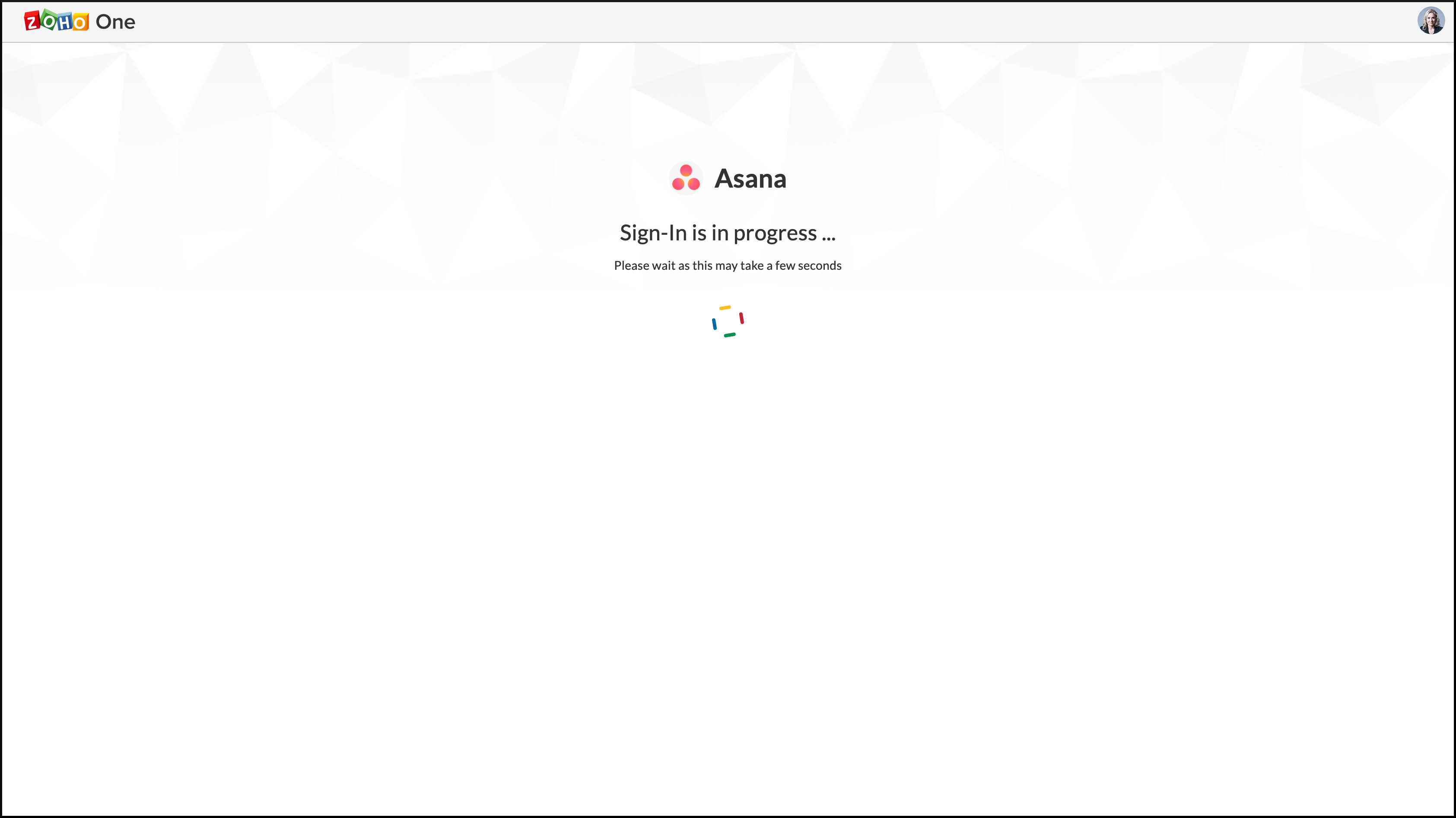 Signing in from Zoho One to Asana using SSO