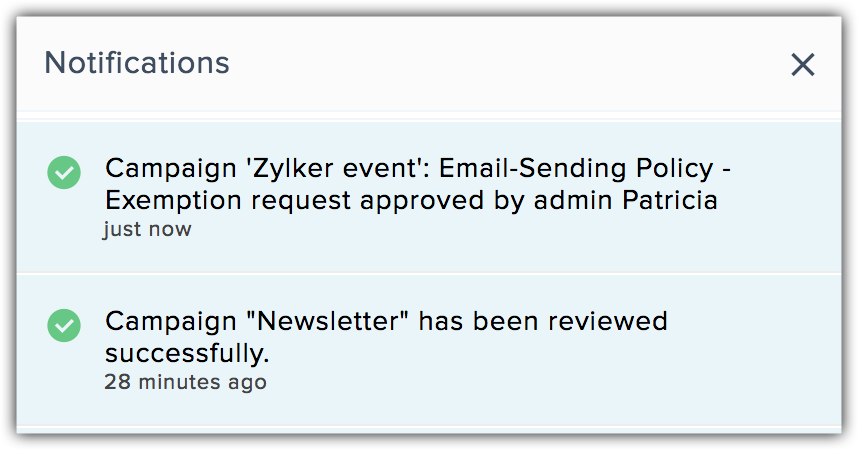 exemption approved notification