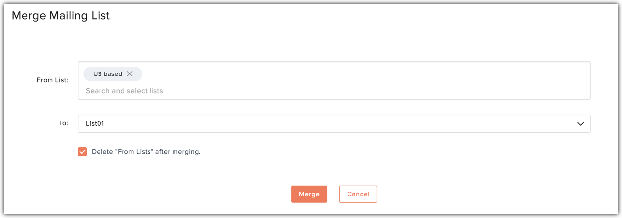 merge mailing list popup