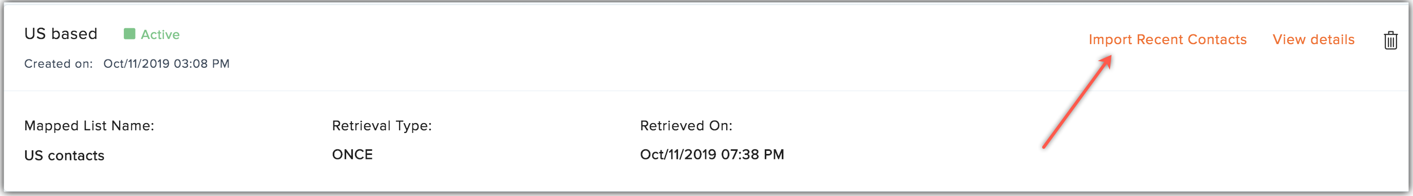 import recent contacts