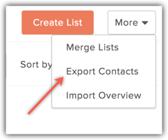 export contacts