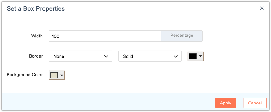 Set box properties