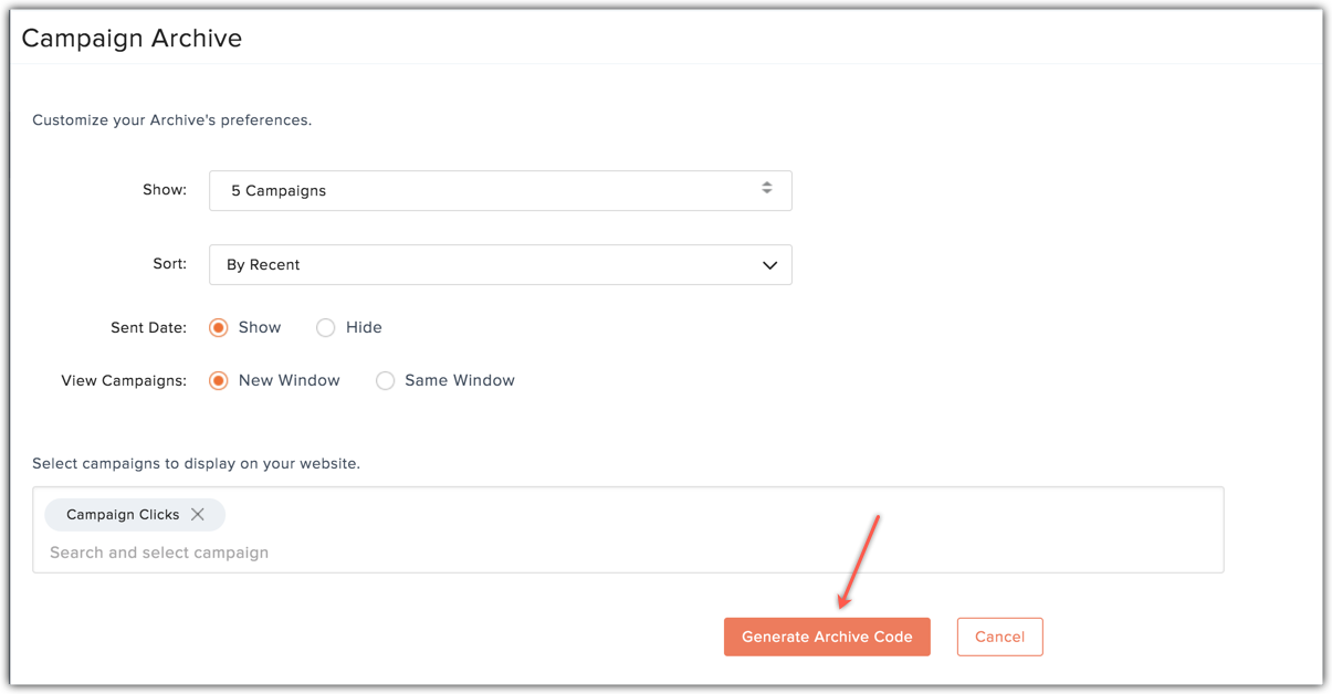 generate archive code
