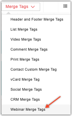 Embed Webinar merge tags