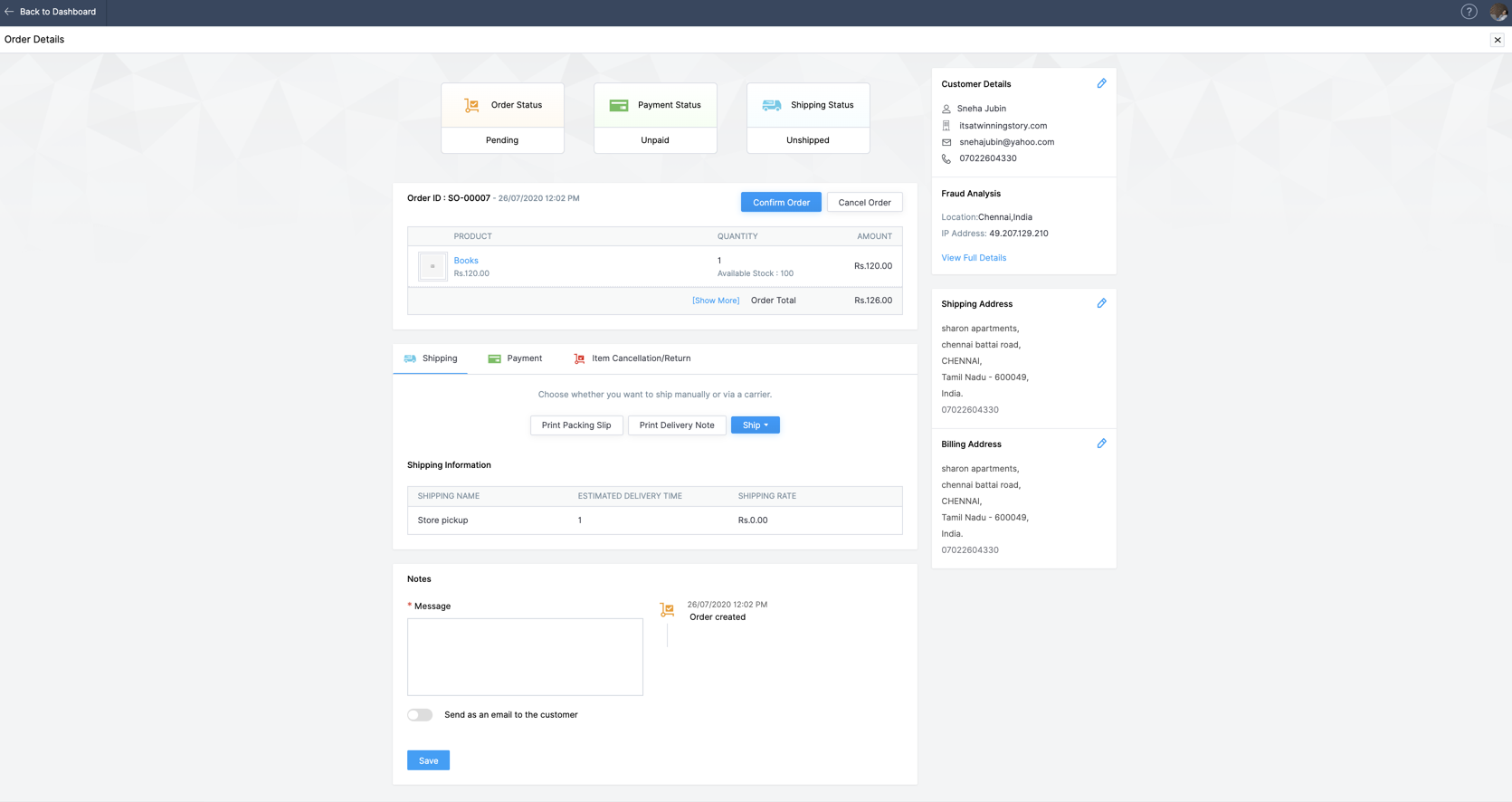 Click an order ID to view all order details. This will show you an ...