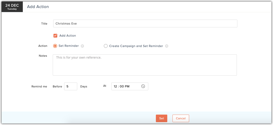 Setting reminders