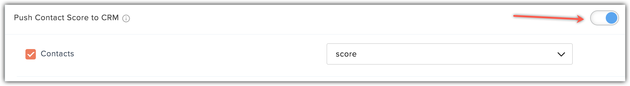 push score to CRM