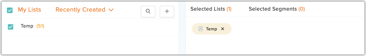 Select mailing lists