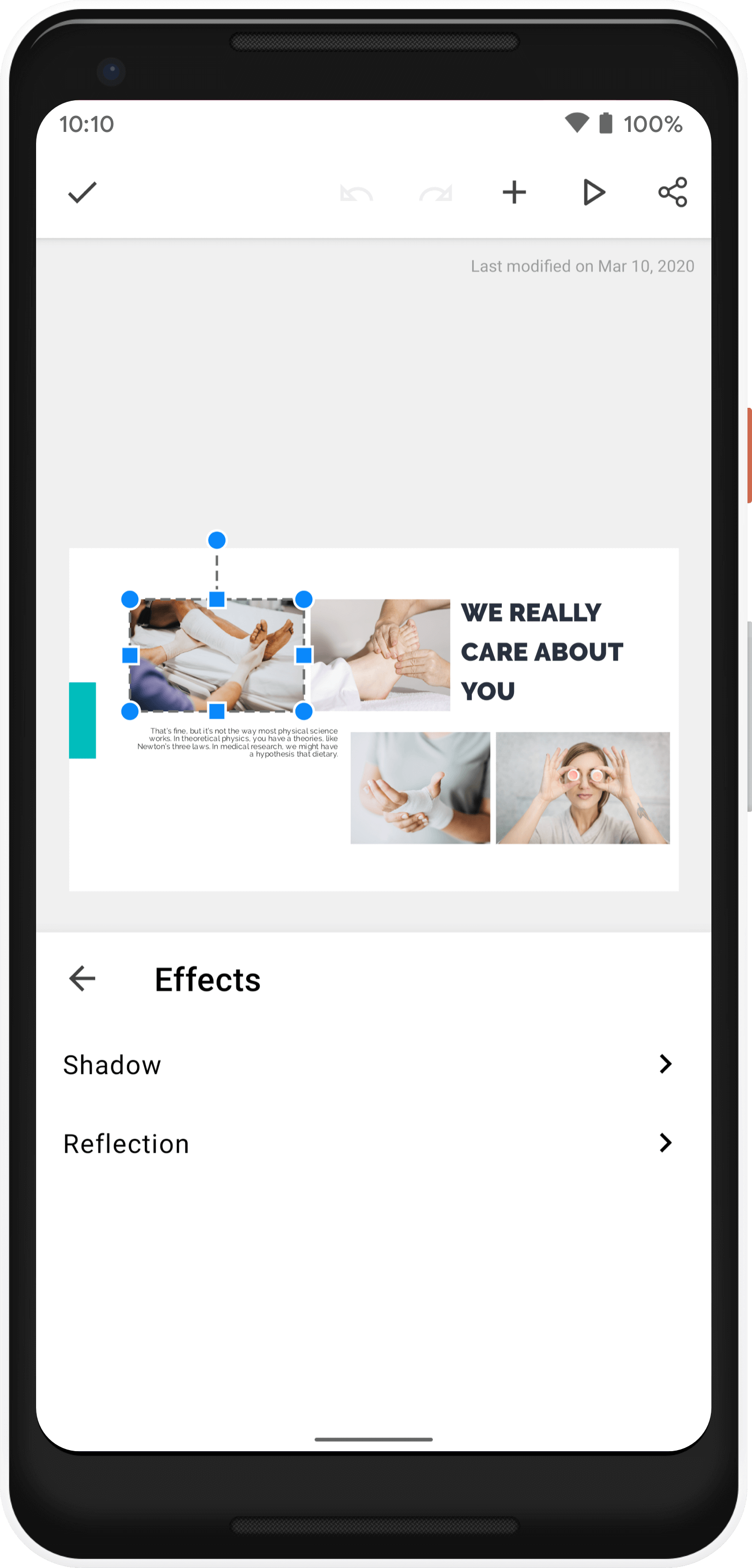 Apply effects