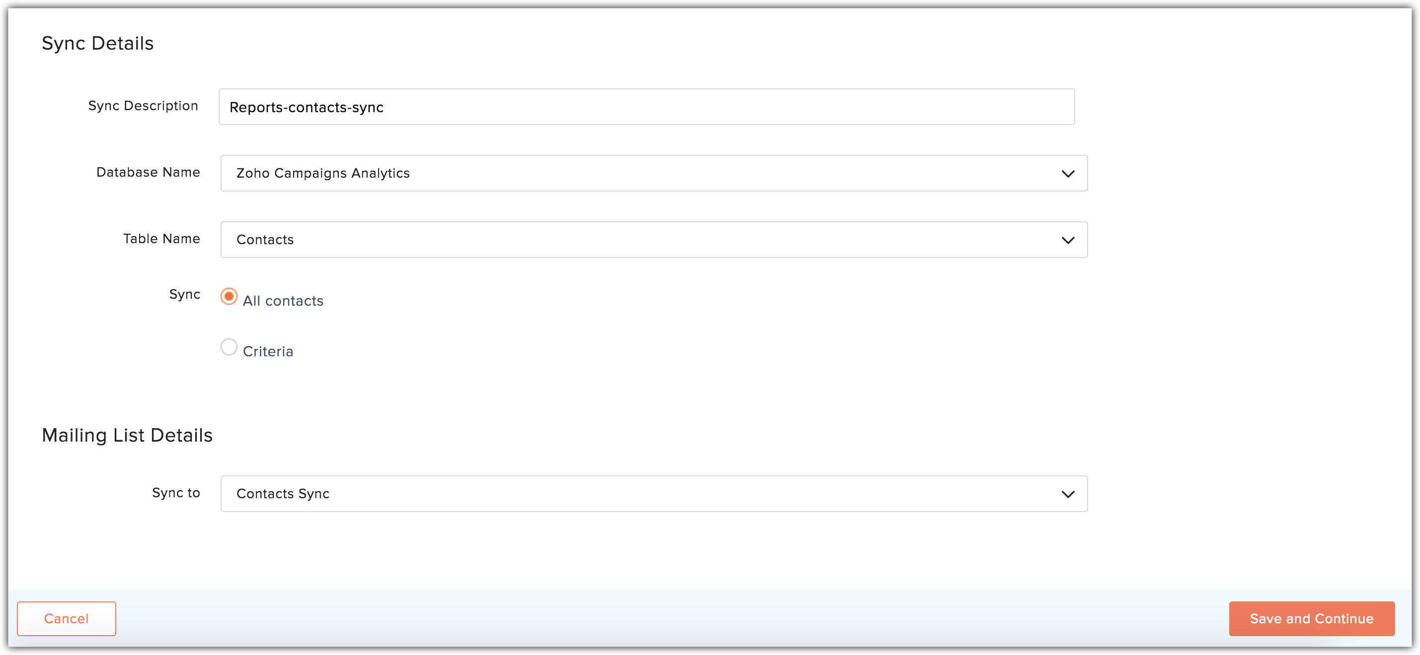 sync details