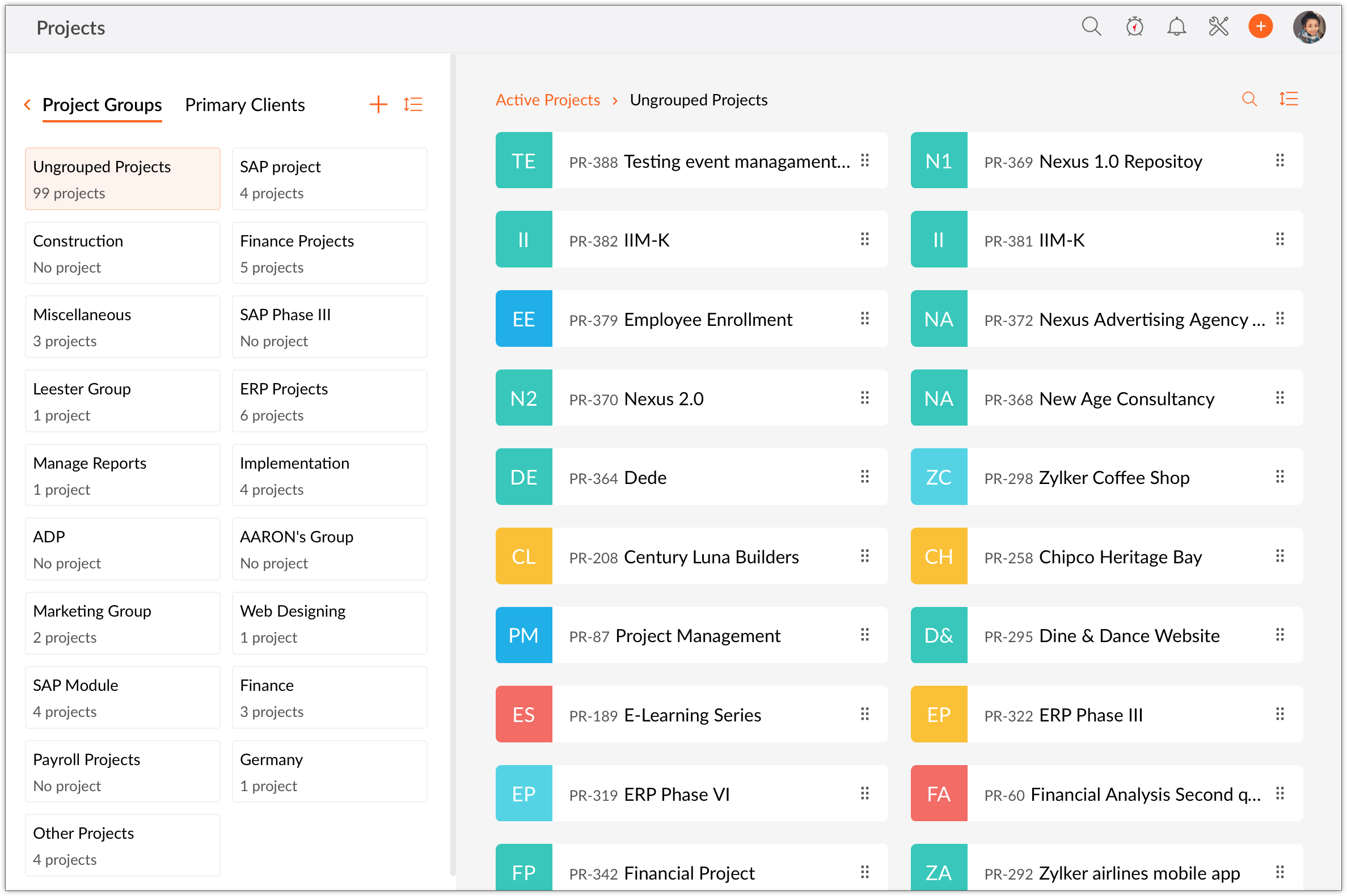 Project Groups | Online Help | Zoho BugTracker