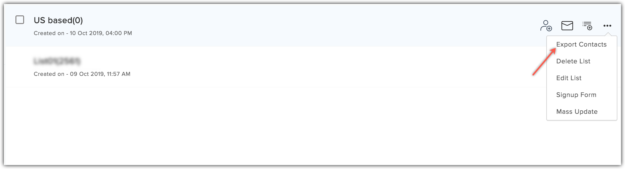 export contacts from list