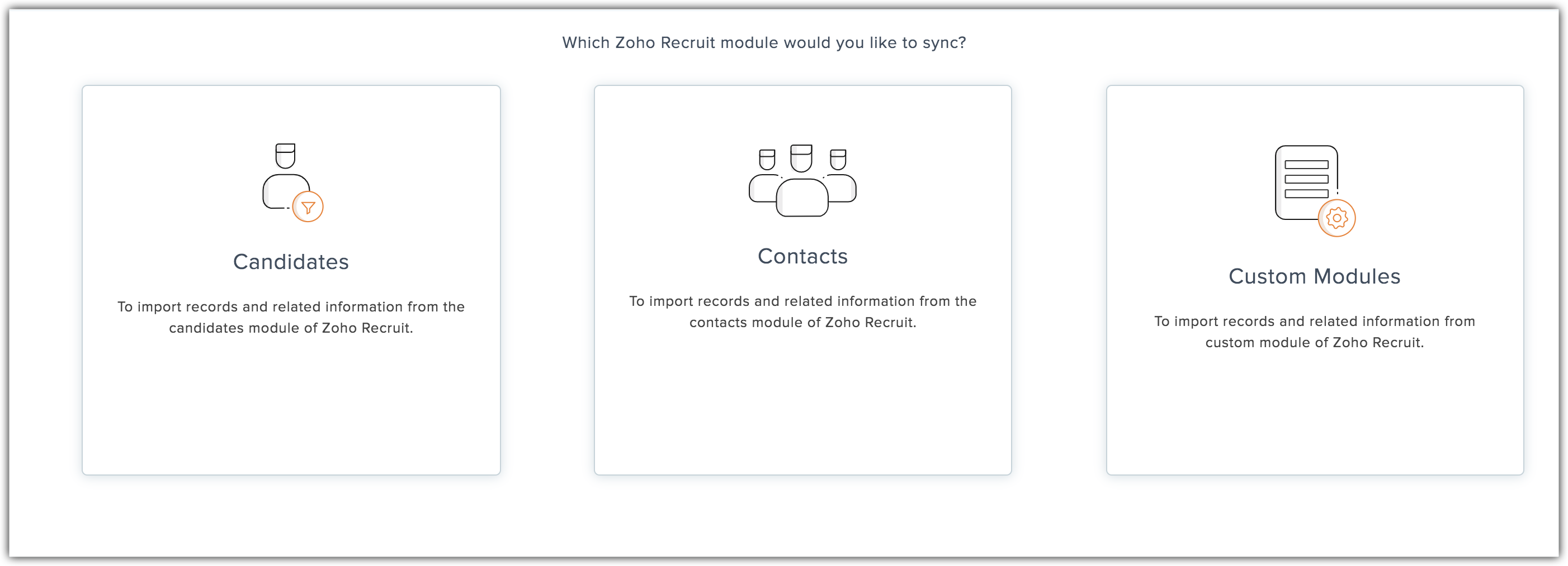 Zoho Recruitのタブの選択