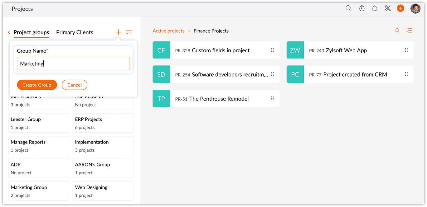 Project Groups | Online Help | Zoho BugTracker