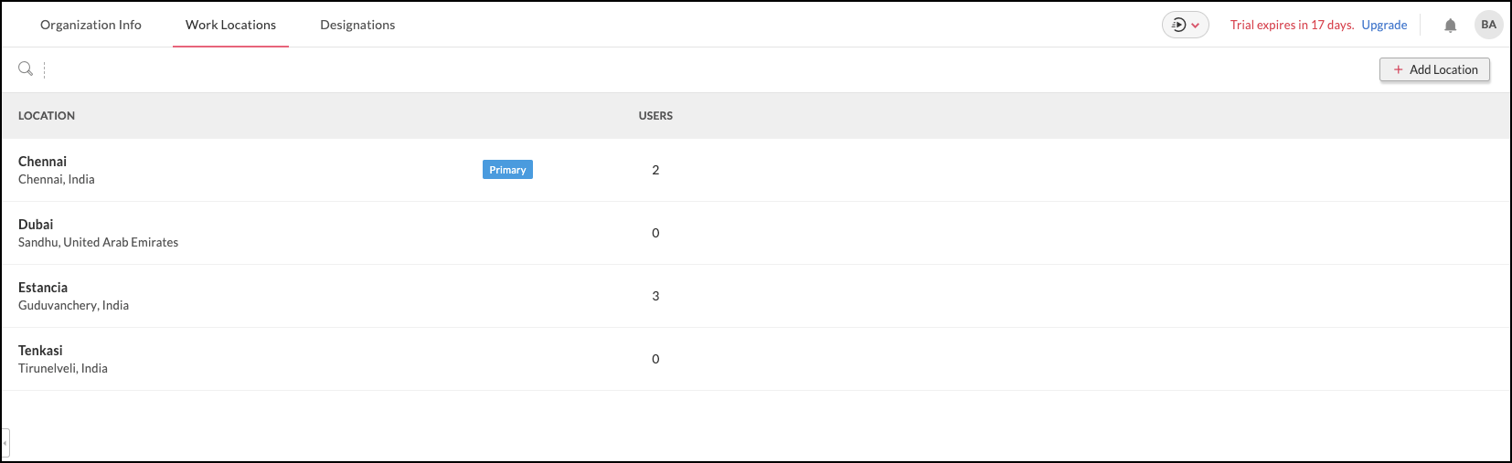 Add location in Zoho Directory
