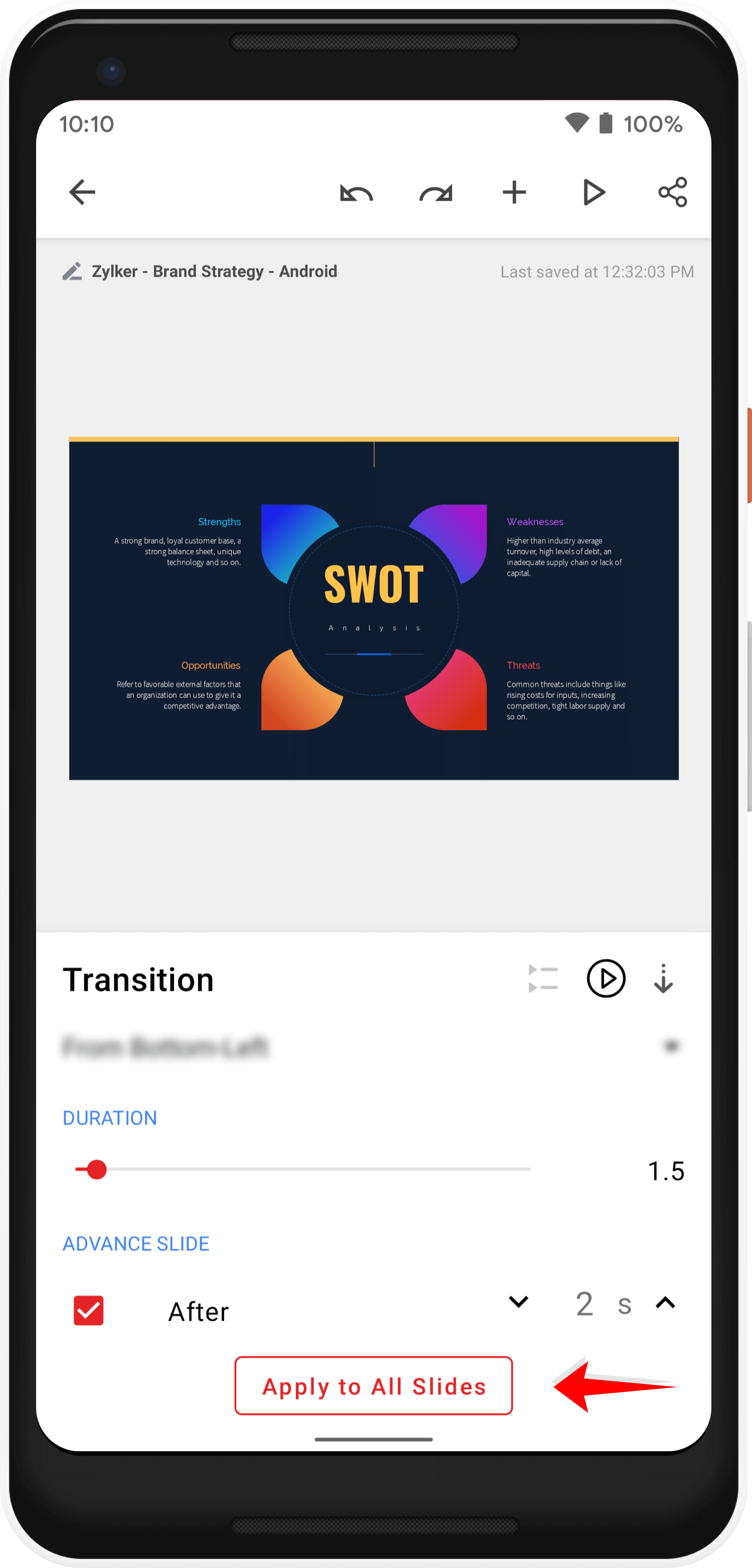 Apply to all slides 