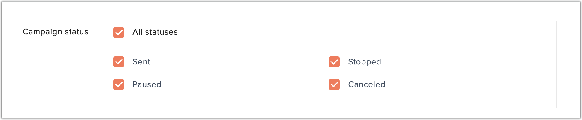 filter by campaign status