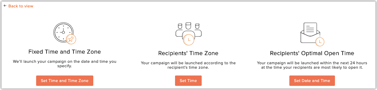 Select schedule option
