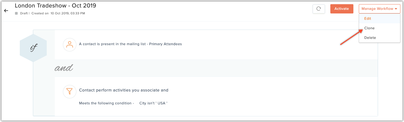 clone custom workflow