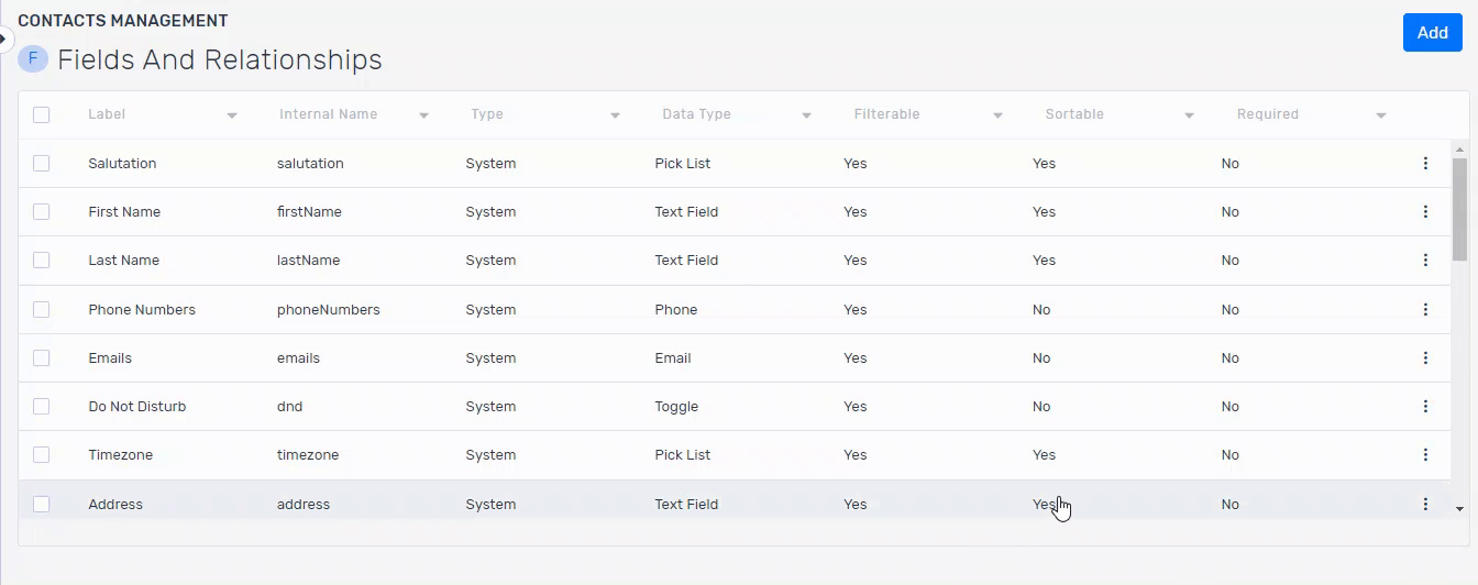 Add new custom field form