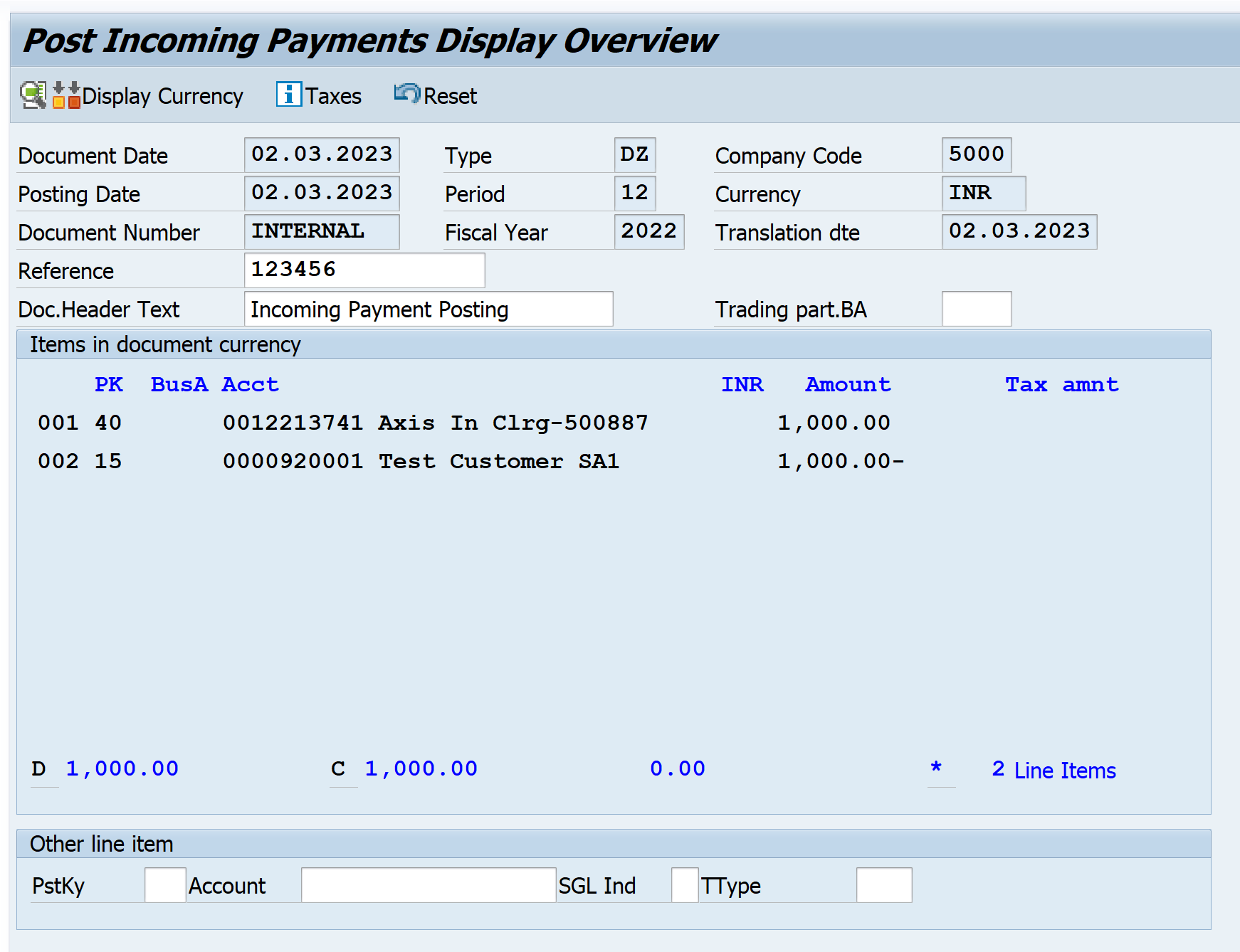 Incoming Payment (F-28)