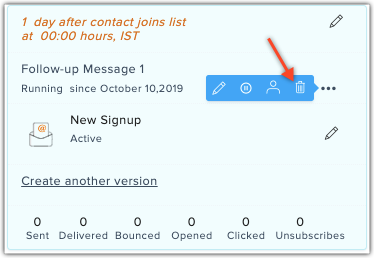 delete autoresponder message