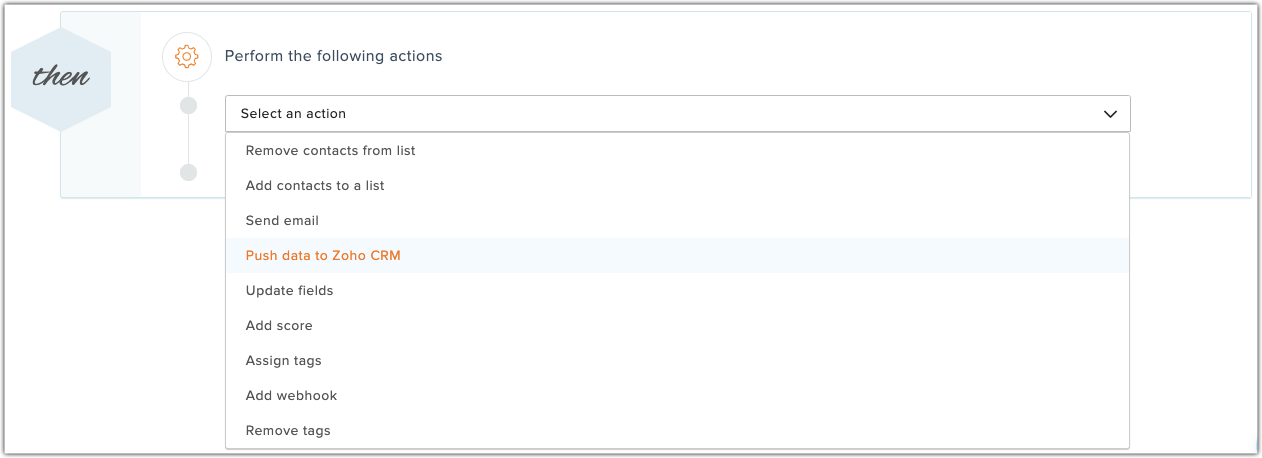 Select workflow actions