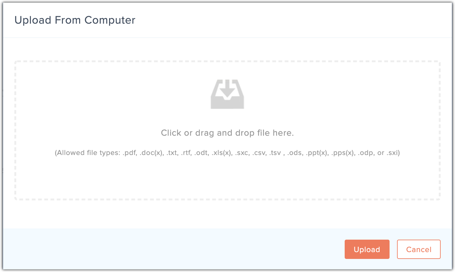 upload button