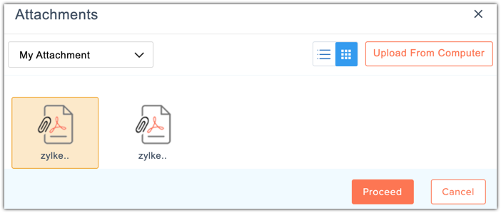 Select attachment