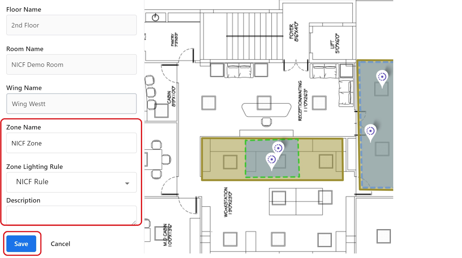 Mapping Lighting Zones