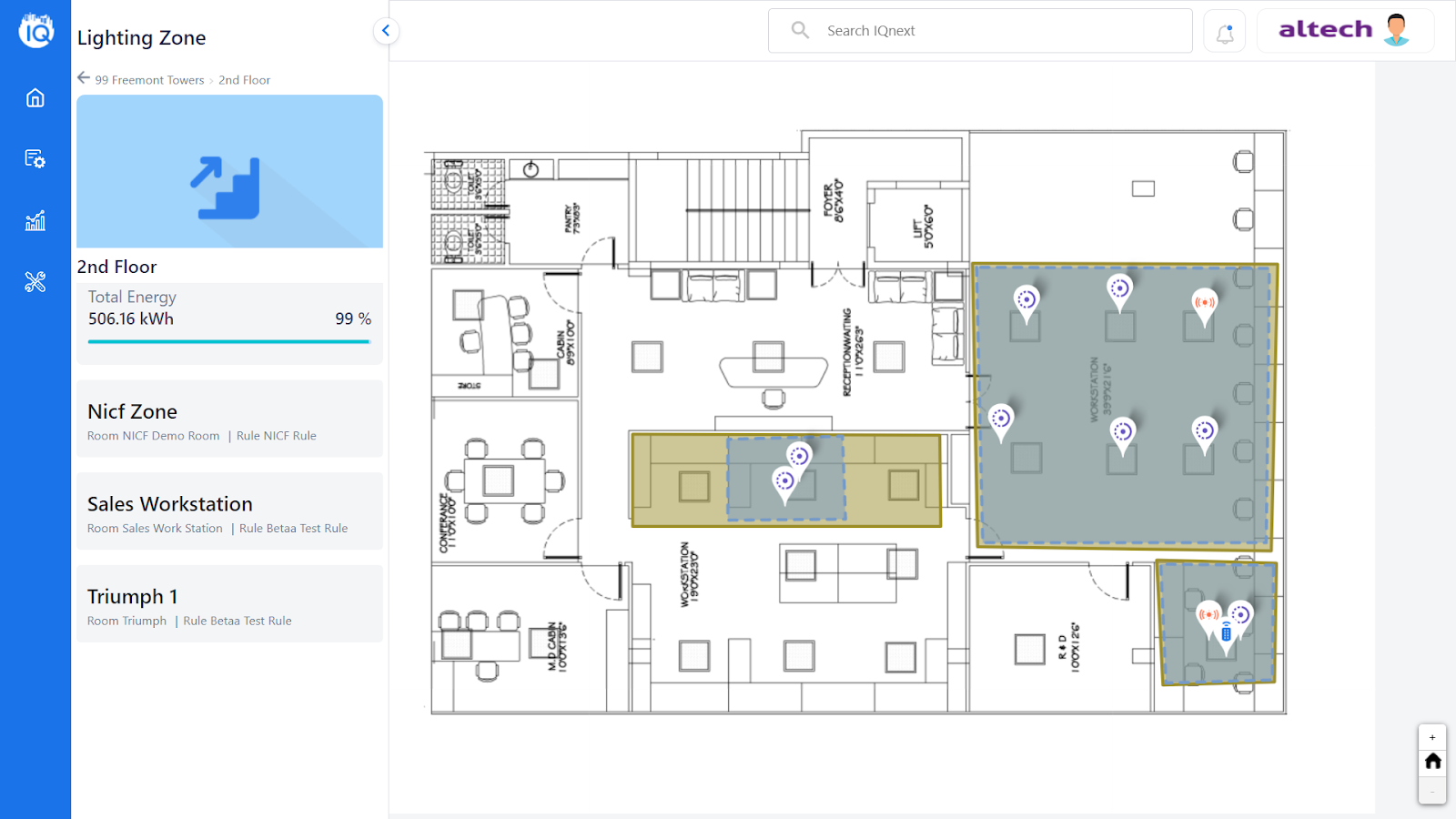Mapping Lighting Zones