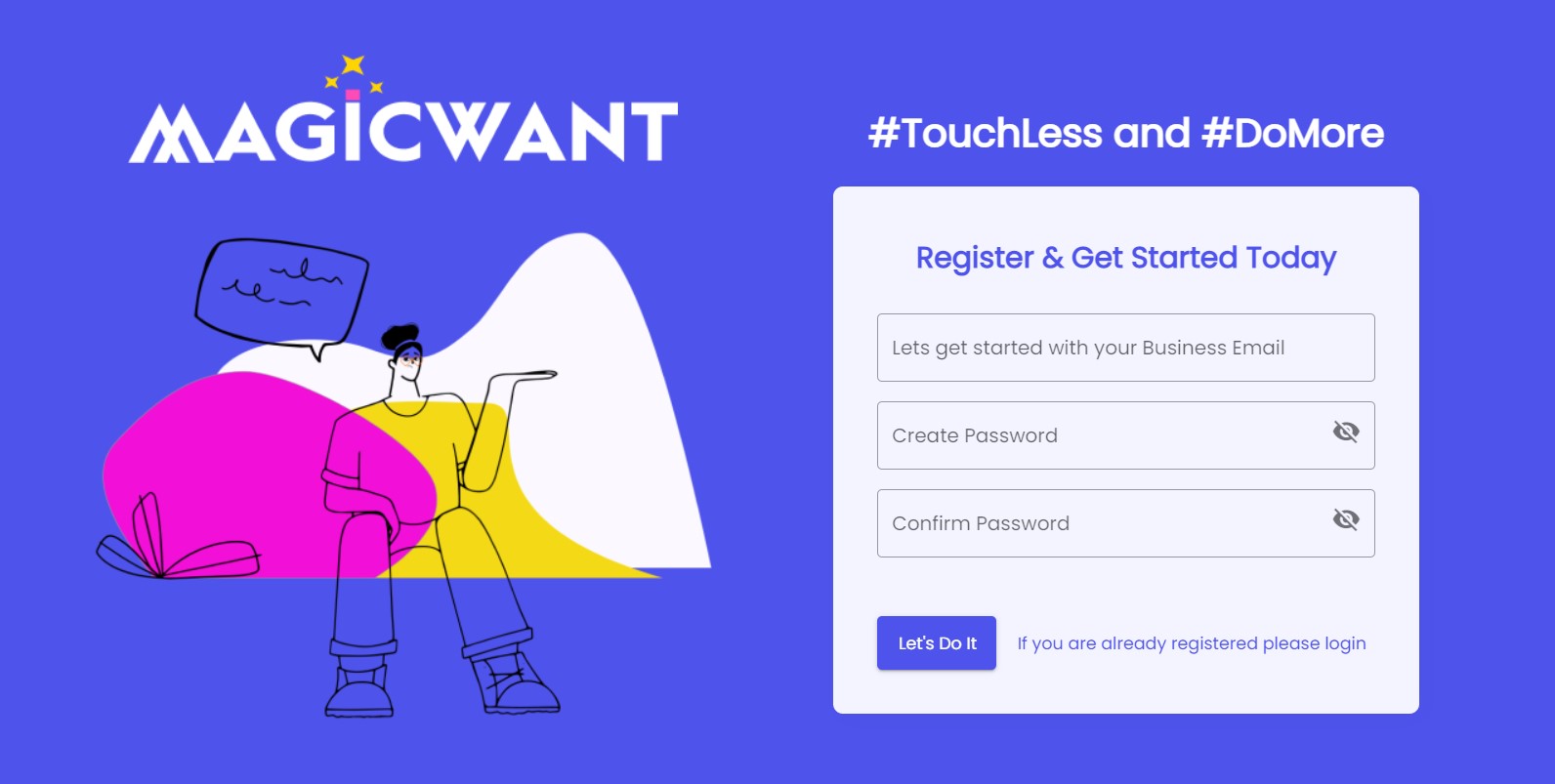 Magicwant Merchant Sign Up Page