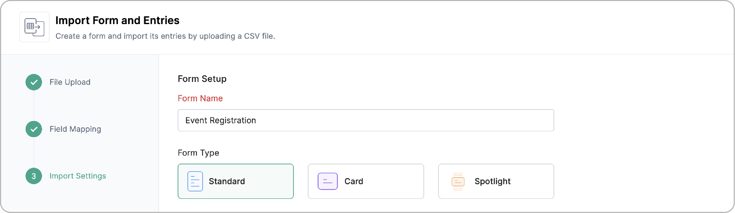 Form Setup