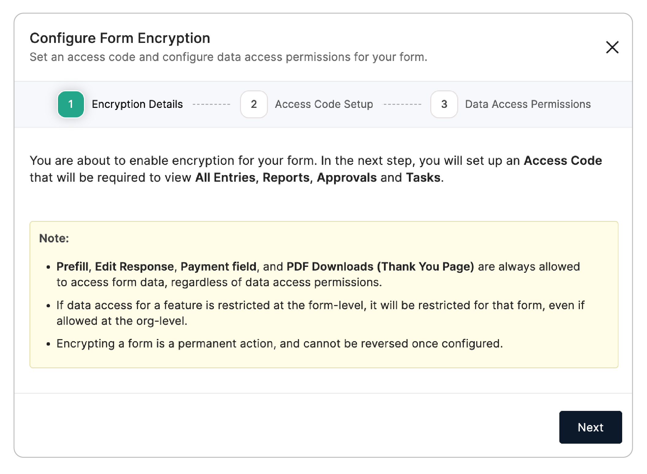 Form Encryption Details
