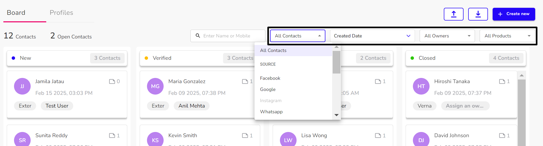 View Lead Interactions in Fivegrid