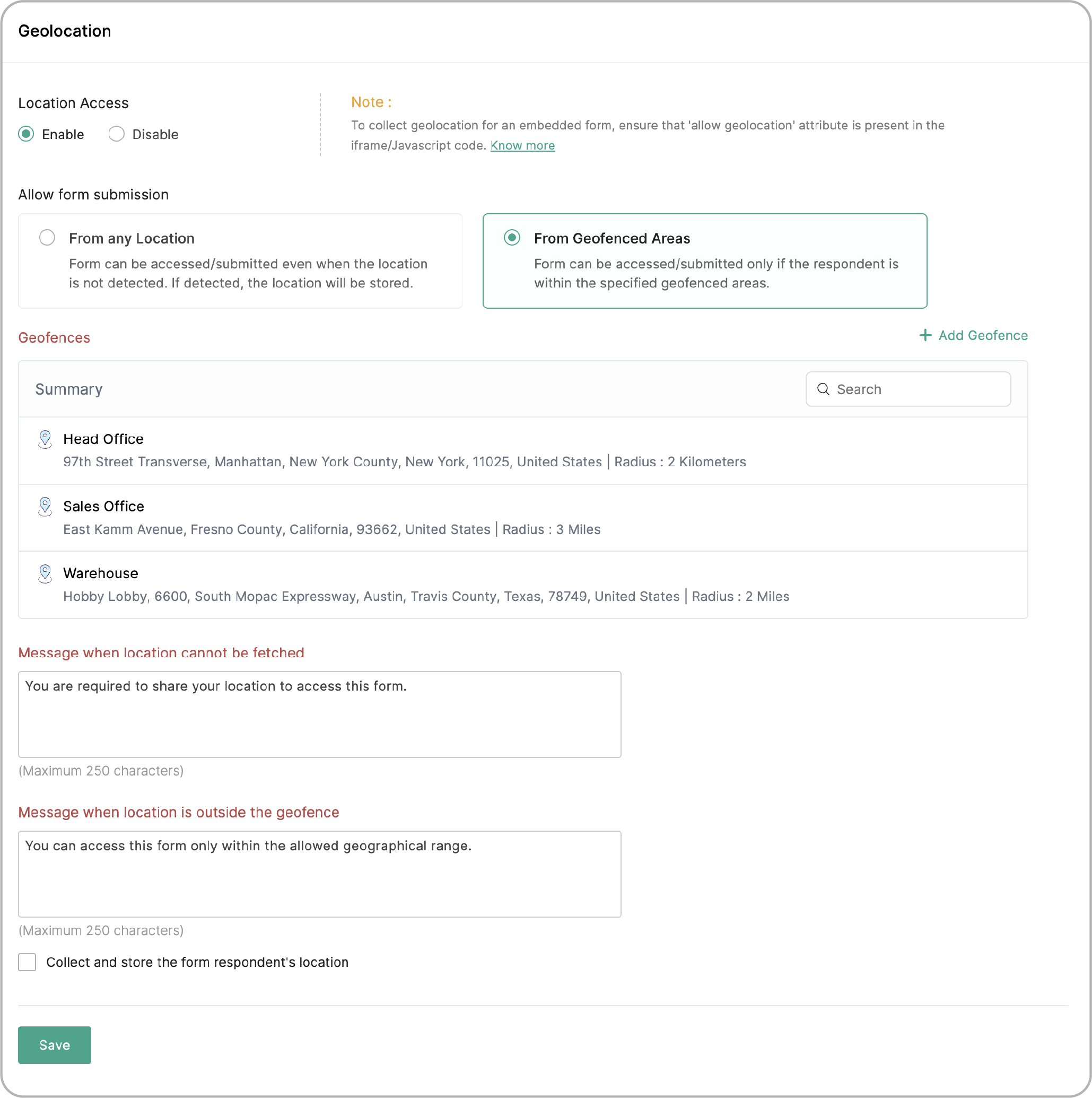 Geofence Summary