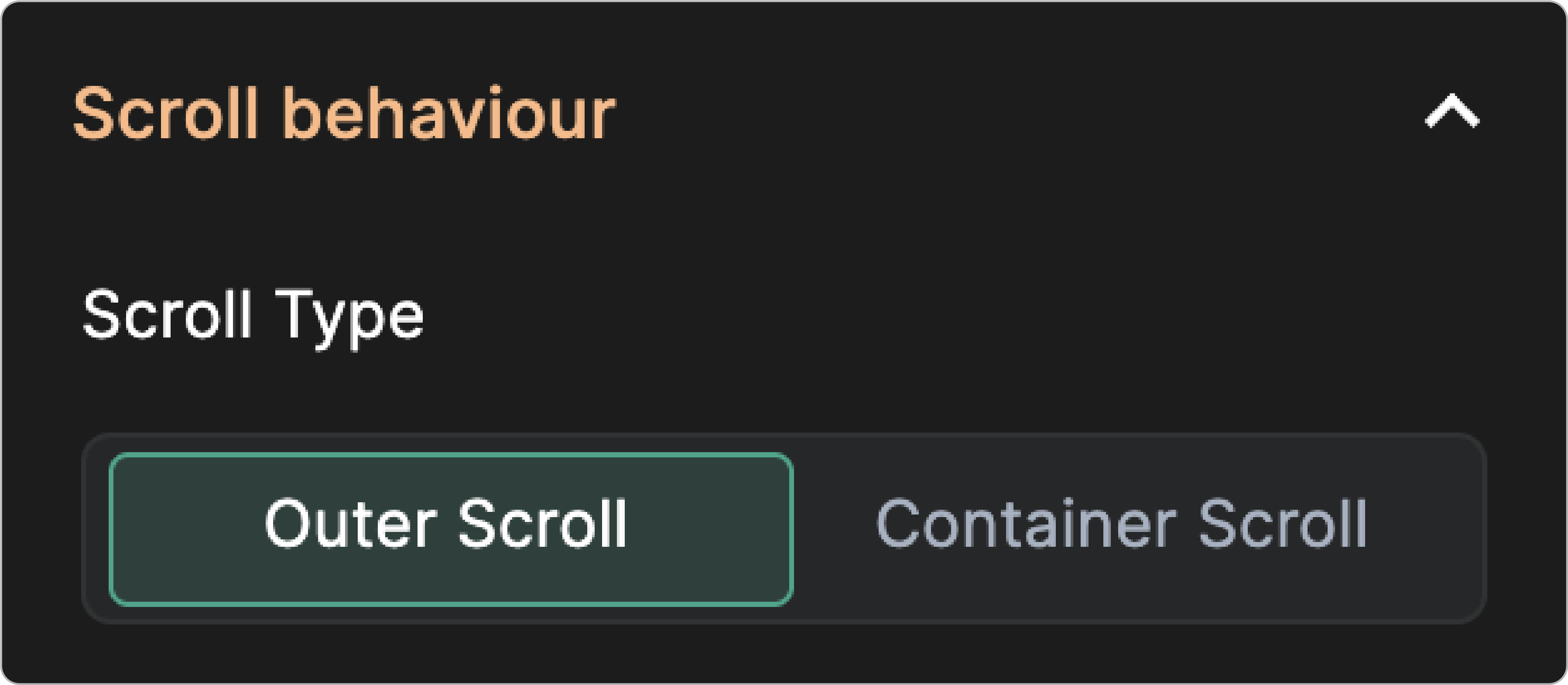 Scroll behaviour