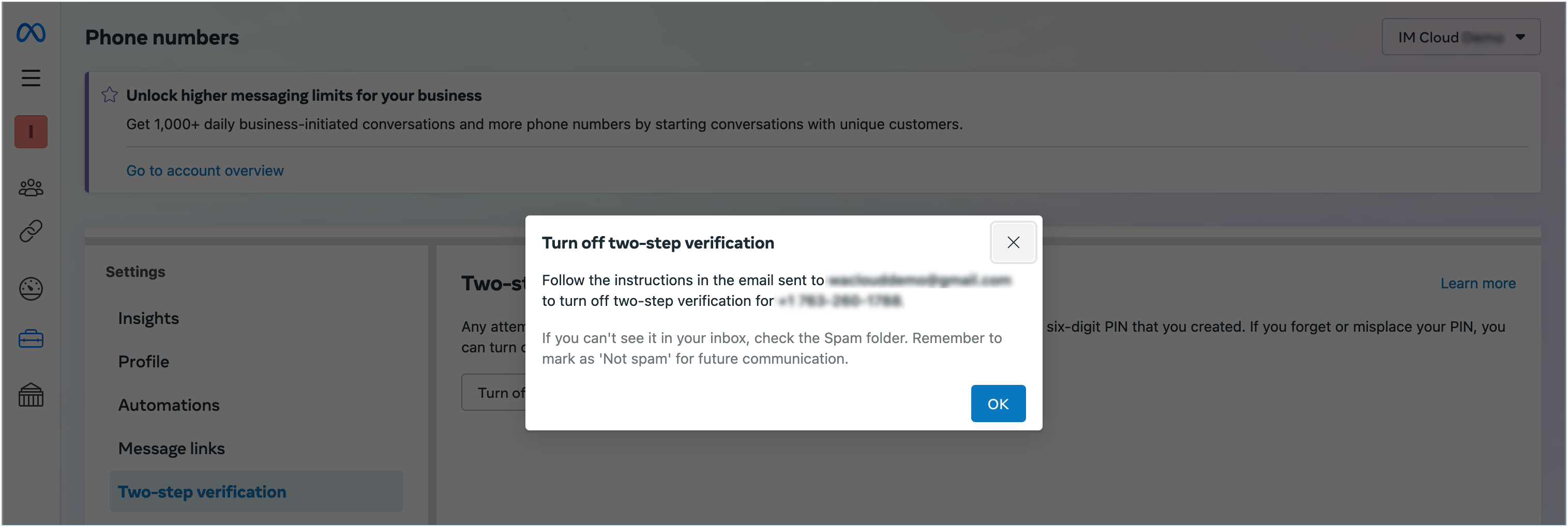 two step verification confirmation
