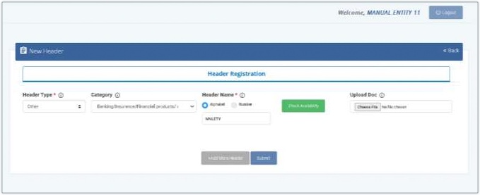 Videocon header registration