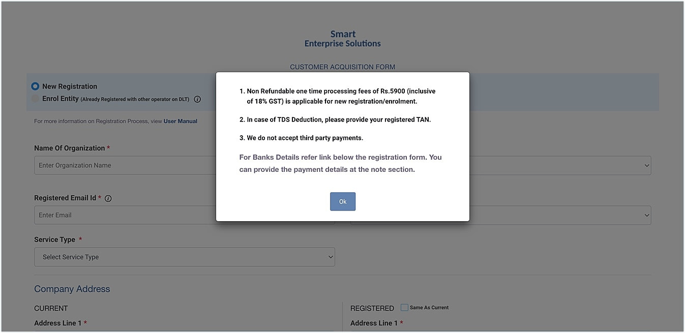 new registration confirmation