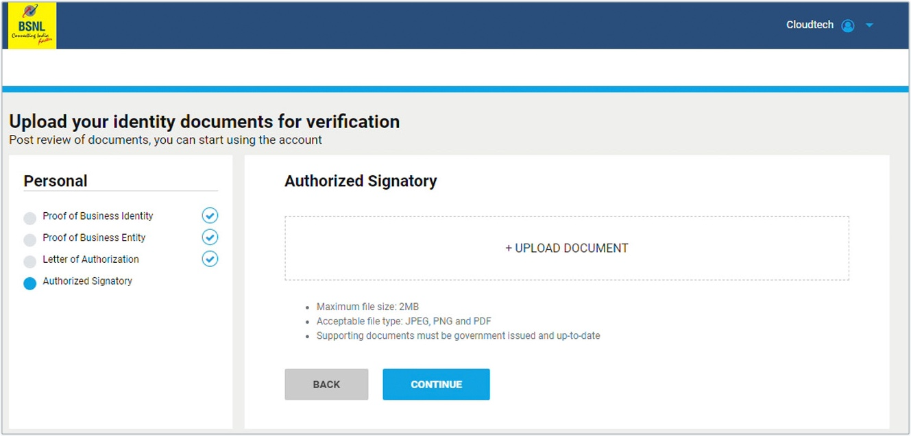 BSNL proof submission