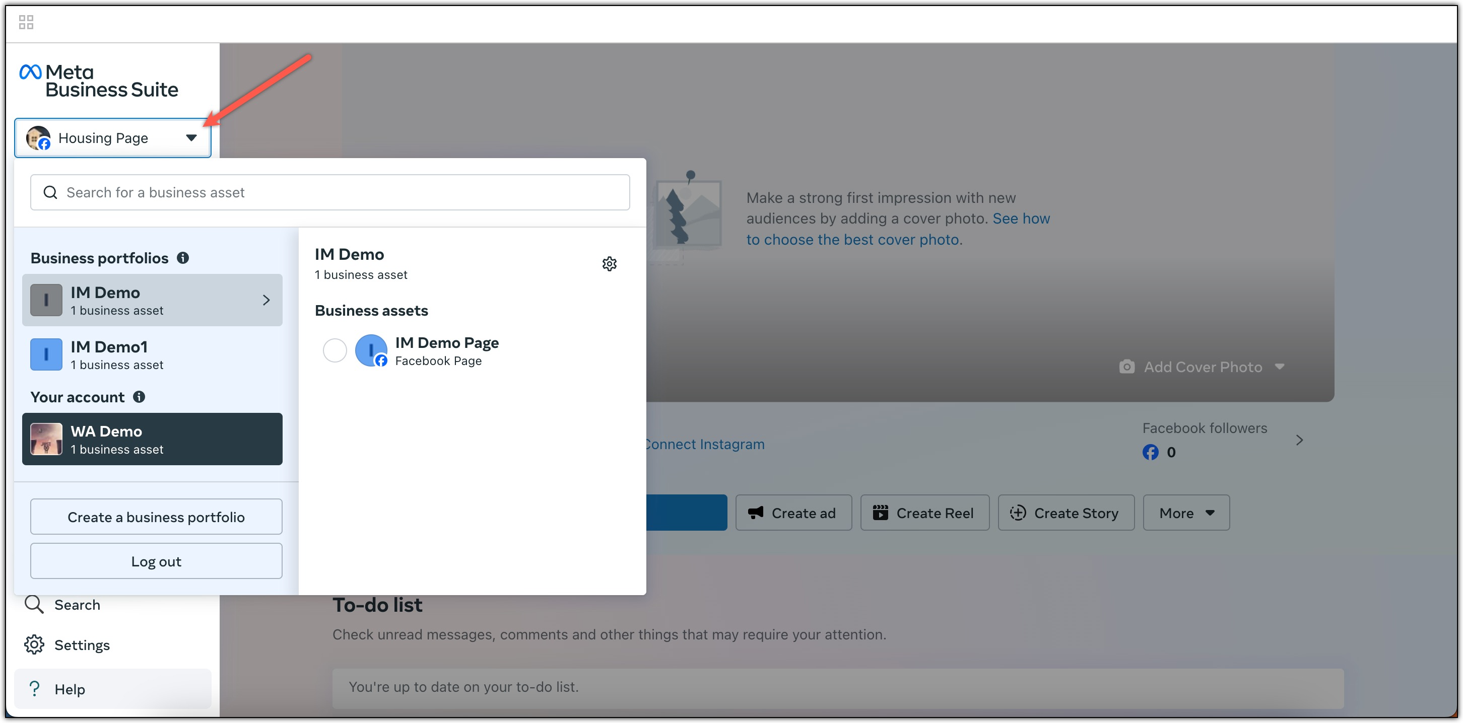 Choose account