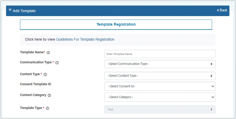 Videocon content template form