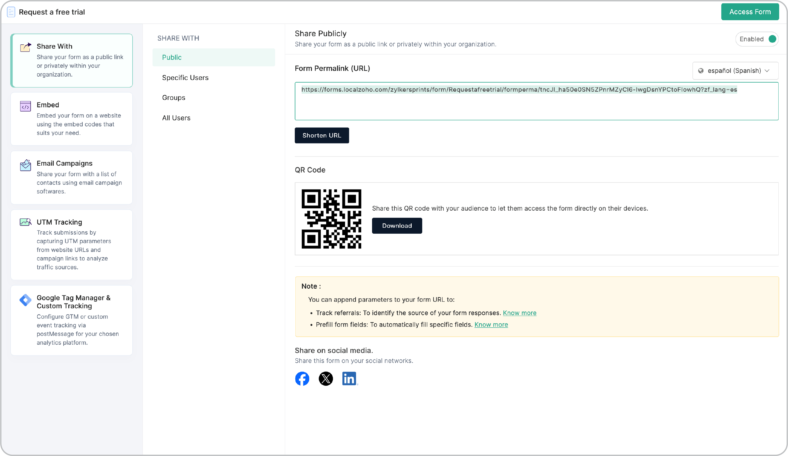 Copy the URL of each translated form