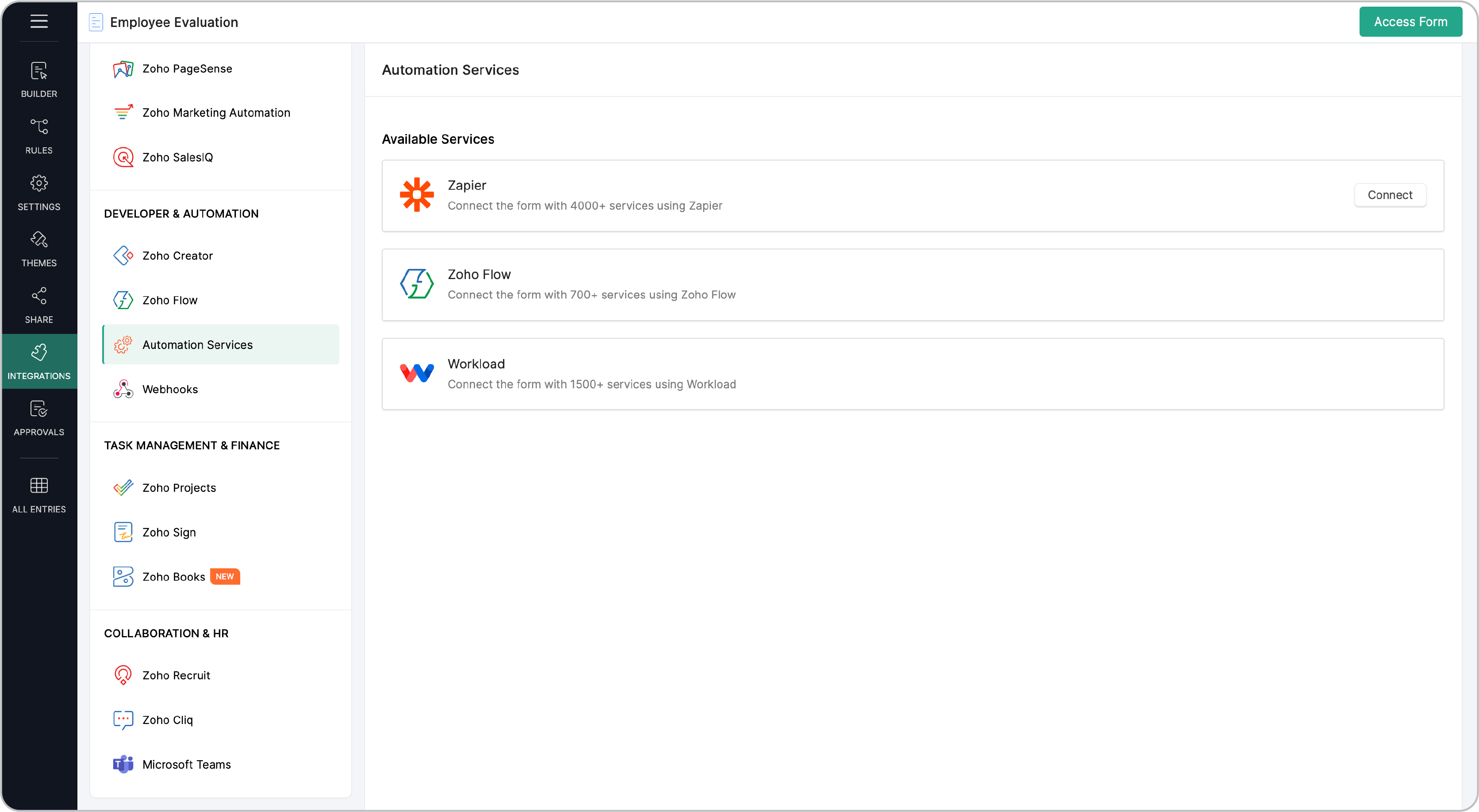 Connecting with Zapier